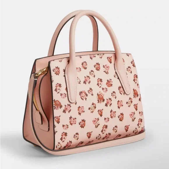 Coach Andrea Carryall Bag With Rose Print In Blush NWT SOLD OUT!!!! - Picture 3 of 6